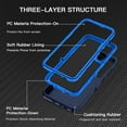 thumbnail image 3 of Designed for Samsung Galaxy S23 FE Heavy Duty Case, Triple Layer Protection Shockproof Dropproof Dustproof Anti-Scratch Phone Case Cover for Samsung Galaxy S23 FE,Blue, 3 of 7