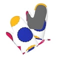 thumbnail image 3 of ZNDUO Kitchen Oven Gloves, Durable Heat Resistant Oven Gloves with Quilted Liner Non-Slip Textured Grip Perfect for BBQ, Baking, Cooking and Grilling, Pink Circles Blue Seamless, 3 of 8