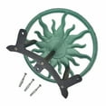 thumbnail image 6 of Zeckos Decorative Sun Cast Iron Hose Holder Verdigris Bronze Outdoor Wall Mount Hanger - Green - Size 11.5 inch, 6 of 7