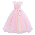 thumbnail image 3 of IBTOM CASTLE Flower Little Big Girls Maxi Dress Bridesmaid Wedding Pageant Party Princess Communion Floral Boho Vintage Lace Dance Gown 15-16 Years Rainbow Pink, 3 of 9