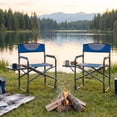 thumbnail image 4 of Costway Folding Camping Chair, Lightweight Portable Directors Chair with Side Table Blue, 4 of 9