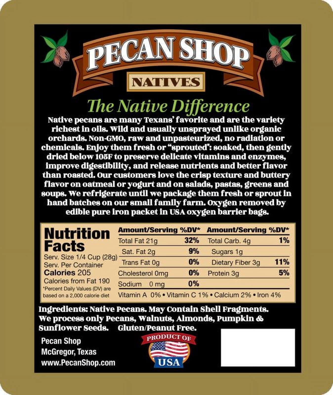 Just harvested Unsprayed Raw Wild-Harvested 2 lb Certified Pesticide-Free Fresh Texas Native Pecan Halves-Fresh Direct Ship