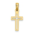 thumbnail image 4 of FJC Finejewelers 10 kt Yellow Gold Bright Cut Cross Charm 22 mm, 4 of 6
