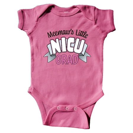 

Inktastic Meemaw s Little Nicu Grad in Pink with Banner Gift Baby Boy or Baby Girl Bodysuit