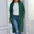thumbnail image 5 of Baberdicy Cardigan Sweater Women's Autumn and Winter Solid Color Fashionable Thin Lapel Long Woolen Coat Casual Cardigan Women's Cardigans Green, 5 of 7