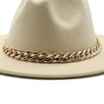 thumbnail image 4 of Cheers.US Classic Hat Big Chain Wide Brim Autumn Winter Sun Protection All Match Felt Cap Jazz Hat for Daily Wear, 4 of 7