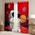 thumbnail image 2 of Manfei Teens Astronaut Black Out Curtains, Black Red Starry Sky Curtains Pack of 2 (42x63 Each), Mystic Outer Space Planet Bedroom Curtains, Curtains and Drapes Decor, 2 of 6