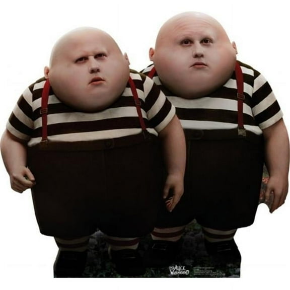 GiftsGoneWild Life-Sized Tweedle Dee and Tweedle Dum Cardboard Stand-Up, Black Stripe, 34 x 37 in