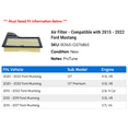 thumbnail image 2 of Air Filter - Compatible with 2015 - 2022 Ford Mustang 2016 2017 2018 2019 2020 2021, 2 of 2