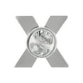 thumbnail image 3 of PinMart's Silver Letter X Alphabet Lapel Pin, 3 of 3
