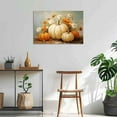 thumbnail image 5 of ZHONGYUTONG Fall Canvas Wall Art Autumn Pumpkin and Flowers Paintings Prints Vintage Farmhouse Pictures Thanksgiving Home Decor (16.00" x 24.00"), 5 of 7