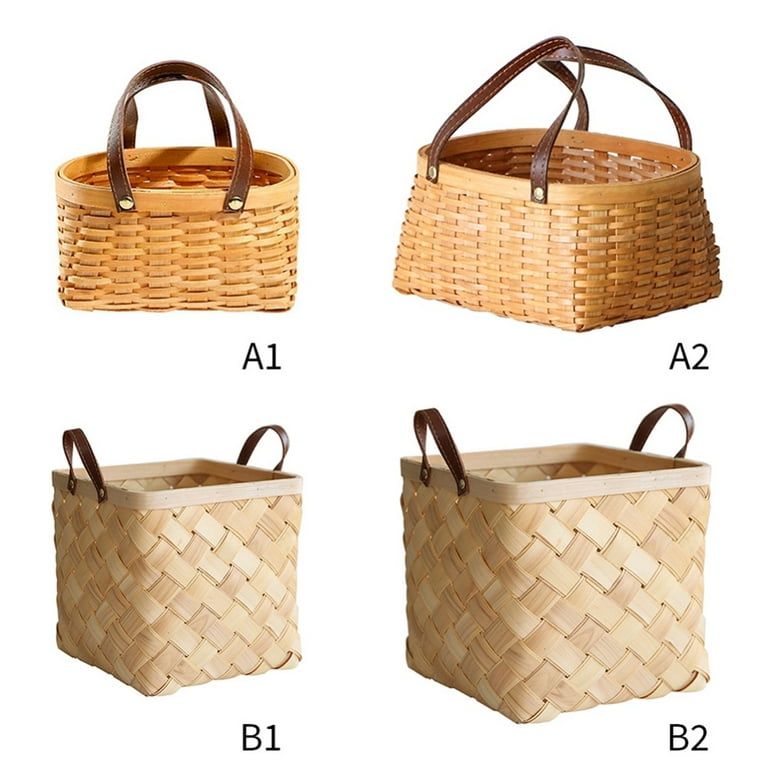  Small Wooden Decorative Woodchip Basket With Handles Empty  Baskets 4 Inch For Gifts With Chalkboard Labels. Wicker Baskets For Display  Snack Pantry Organization Wedding Flower Plant (Natural 3pk) : Home 
