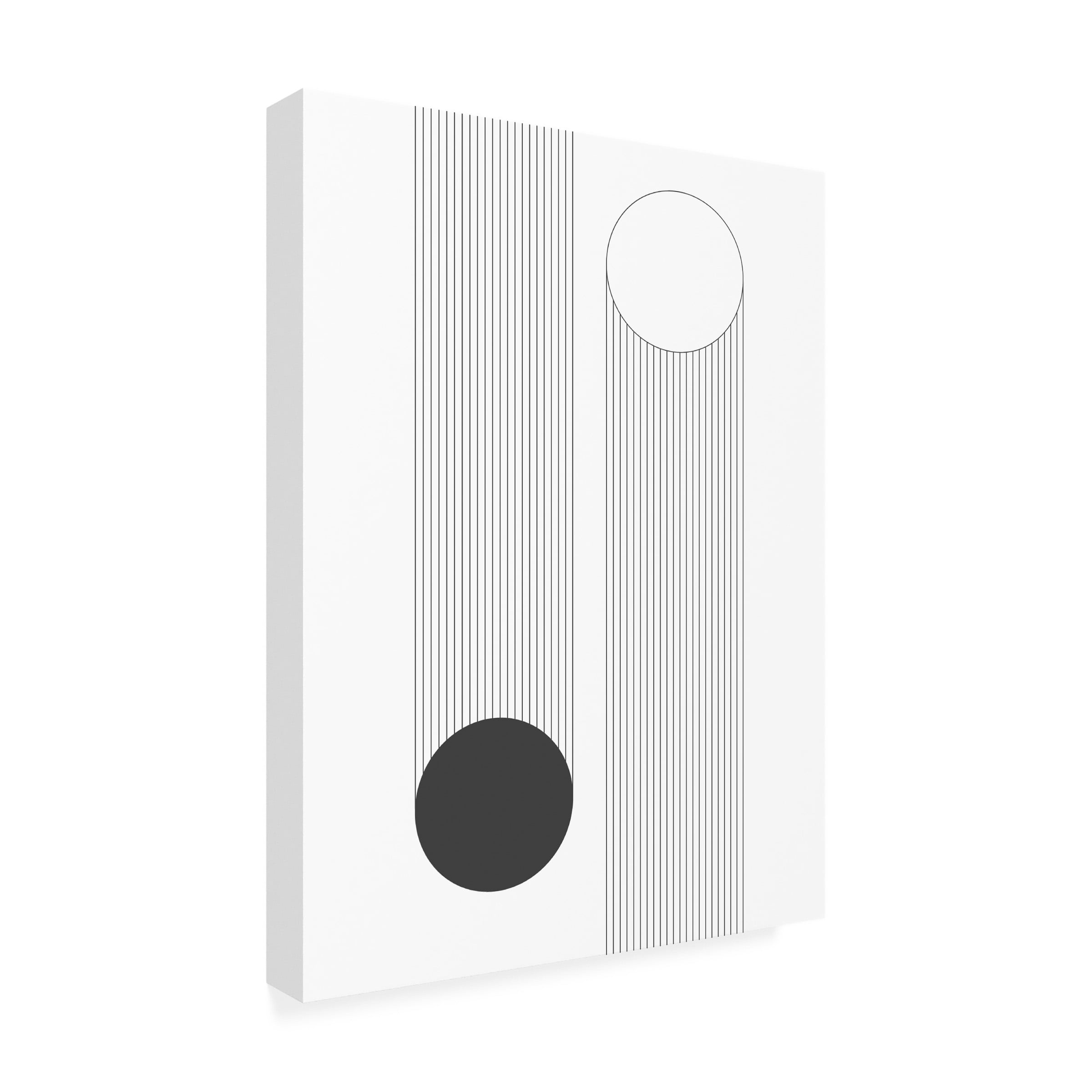 Canvas Wall Art - Tom Quartermaine 'Black and White Modern Minimalist Geometric 2' Wall Art for Living Room, Bedroom, or Office Décor by Trademark Fine Art - 18 x 24 Inches