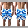 thumbnail image 3 of luoweisi Men's Beach Shorts Quick Dry Swim Trunks with Mesh Lining Blue and White Geometry L, 3 of 5