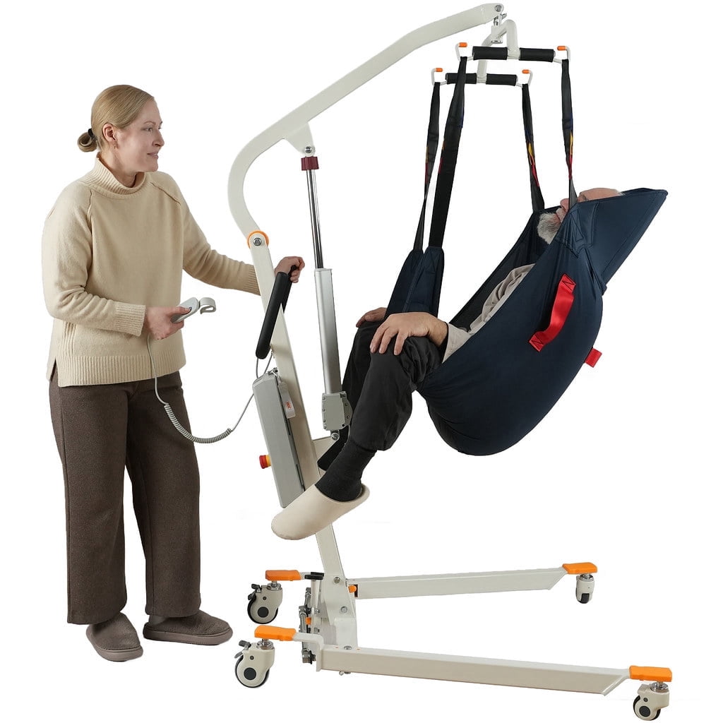 VOCIC Electric Patient Transfer Lift, Hydraulic Body Lift for Elderly, Foldable, Home Care, 440LBS