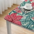 thumbnail image 5 of HAOXIT  Red Bloom Tablecloth, Handblock Print Square Table Cover for Kitchen Dining I Tabletop Linen I Parties, Wedding, Spring SummerTable Cloth 52*52, 5 of 8