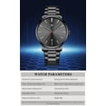 thumbnail image 4 of Reloj para hombre Moda Minimalista Cronógrafo Cuarzo Analógico Malla Acero inoxidable Relojes luminosos impermeables para hombres con Auto Dateall negro 701, 4 of 5