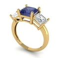 thumbnail image 2 of Three-Stone Engagement Ring for Women - 4ct Simulated Tanzanite in 14K Yellow Gold Promise Ring, 2 of 6