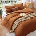 thumbnail image 4 of Amberspace Prewashed fabric 3-piece Bed in a Bag Comforter Set with Sheets,Burnt Orange,Queen, 4 of 8