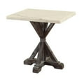 thumbnail image 2 of Benzara Marble Top End Table With Wooden Tri Pod Base, White And Espresso Brown, 2 of 2