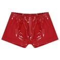 thumbnail image 6 of Men Shiny Leather Boxer, Sexy Open Crotch, Glossy PVC Leather, Wetlook Latex Short Pants, 6 of 9