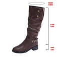 thumbnail image 6 of Taqqpue Women Boots Women's Fashionable And Casual Winter Long Boots Solid Color Round Toe Side Front Lace-Up Heel Low Heel Knee-High Boots for Women, 6 of 9