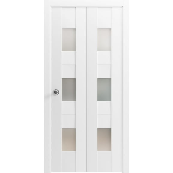 Sliding Closet Bi-fold Doors | Sete 6003 White Silk