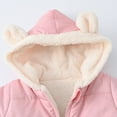 thumbnail image 4 of Mercatoo Puffer Fl𝐞ece Lined Jacket Toddler Girl Boy Winter Down Coat 𝐁ear Hoods I𝐧fant Outerwear Snowsuit 𝐒now Suit for 𝐁abies, 4 of 8