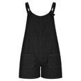 thumbnail image 7 of LEKODE Overall Shorts for Women Romper Shorts Workout Outfits Summer Casual Overalls Womens Rompers Adjustable Tie Straps Jumpsuits for Women Cute Clothes Jean Denim Rompers Black 2XL, 7 of 7