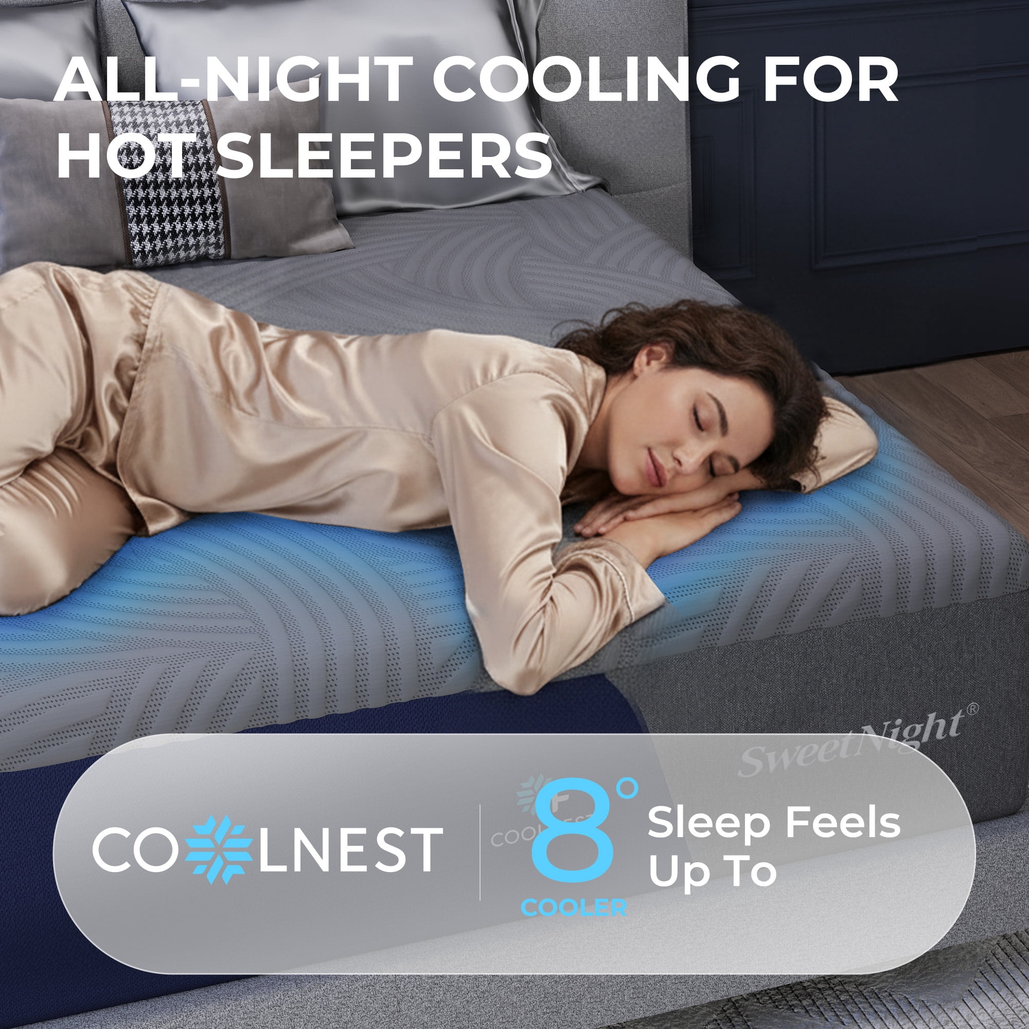 Sweetnight CoolNest Memory Foam Full Size Mattress 12 inch Cooling Mattresses in a Box,Scientific Support,Medium Soft