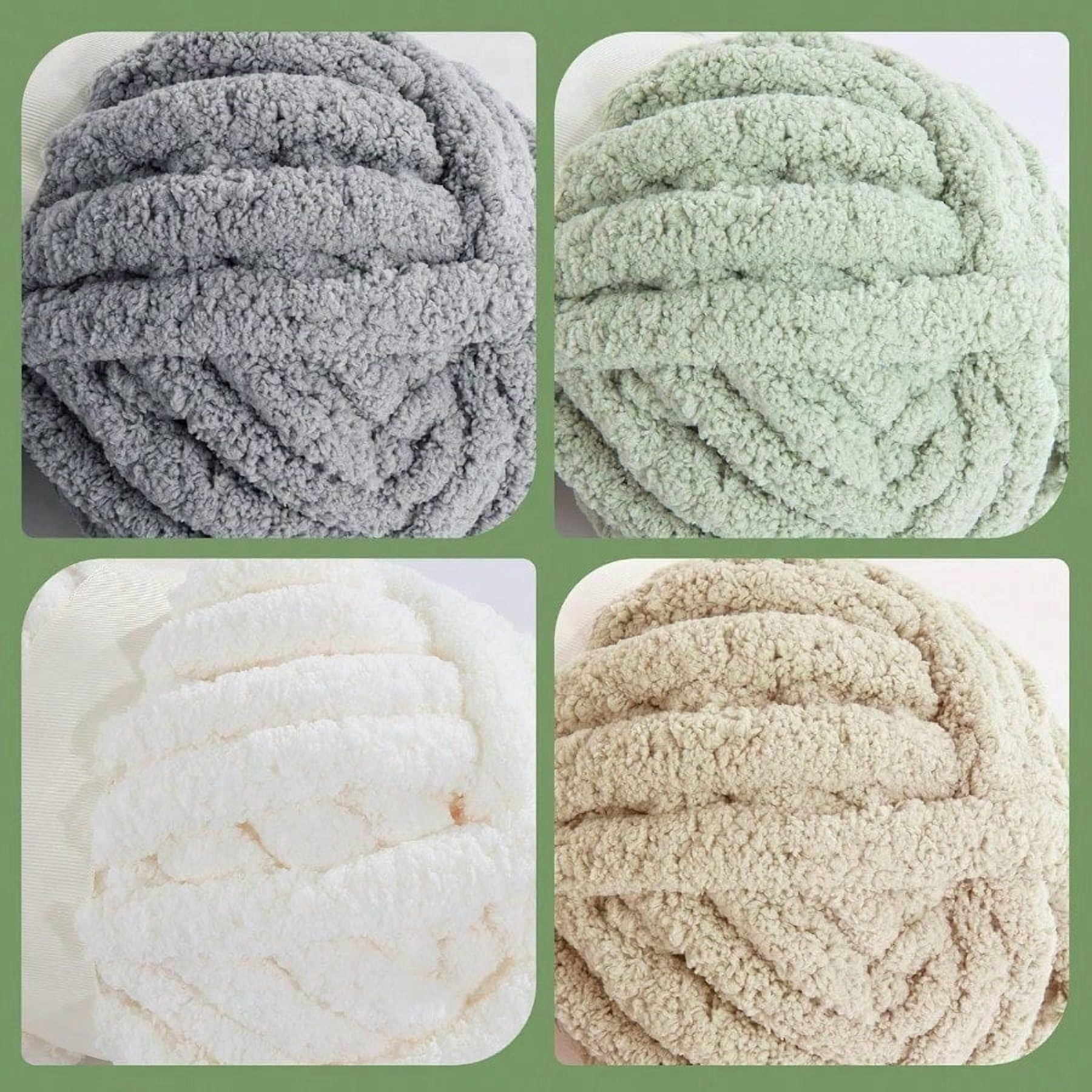 8 Pack Assorted Chunky Yarn for Crochetinger Bulky Large Soft Fluffy Yarn Plush Fuzzy Yarn Thick Chenille Yarn for Hand Knitting/Arm Knitting 27yds 8 oz Each Skein