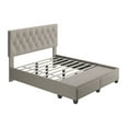 thumbnail image 6 of Boyd Sleep Salerno Linen Upholstered Tufted Platform Storage Bed Frame, Full, Beige, 6 of 11