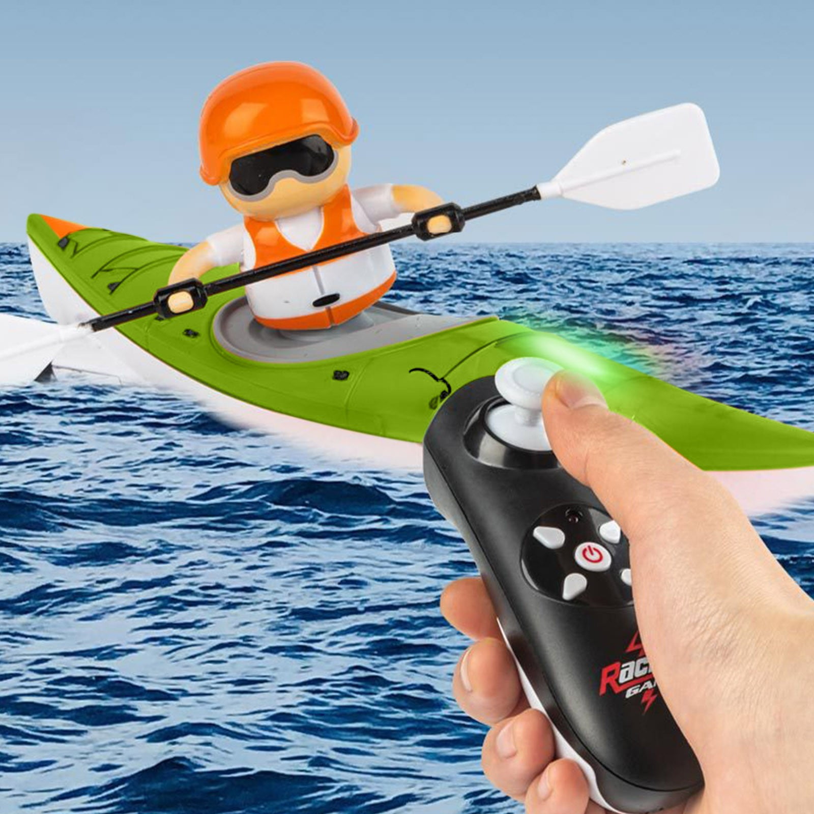 Colorful Remote-controlled Rowing Kayak Competitive Water Proof Rowing Double Mode Driving Balanced Water Remote-controlled Boats