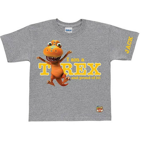 Personalized Dinosaur Train Proud T-Rex Gray Toddler Boy T-Shirt