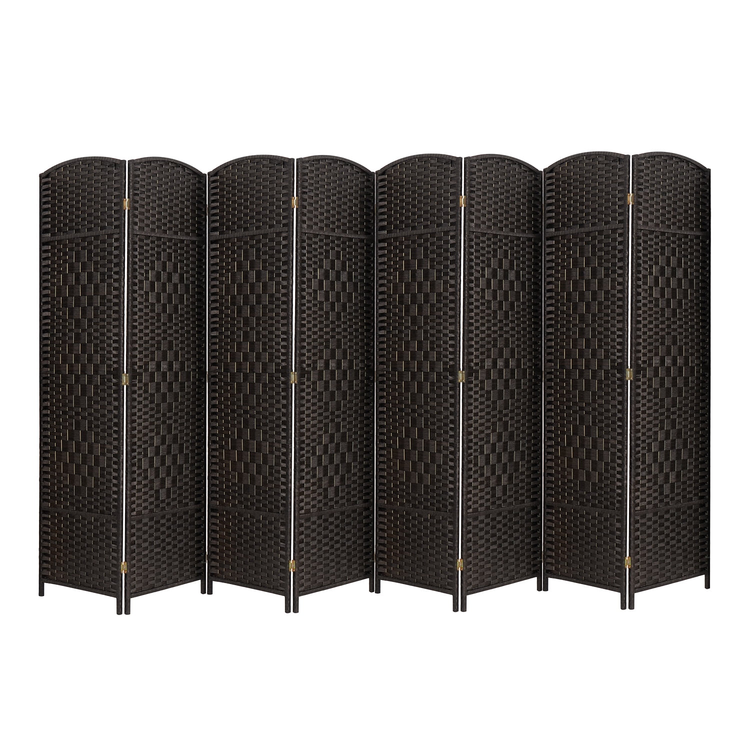 Buy 5.7ft Wood Fiber Woven 8 Panel Solid Wood Room Divider,, Removable