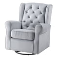 thumbnail image 2 of Grey Swivel Glider with Durable Metal Legs | Perfect for Family Living Spaces | Guarantees Smooth Rocking Experience, 2 of 5