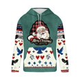 thumbnail image 4 of Sudadera con capucha para hombre, informal, con cordón, estampado navideño, deportiva, blusa de poliéster, 4 of 4