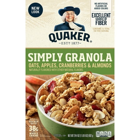 Quaker, Simply Granola, Apples, Cranberries &amp; Almonds, 24.4 oz