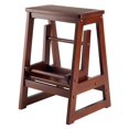 thumbnail image 2 of Taburete Winsome de madera de haya doble en nogal envejecido, 2 of 5