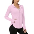 thumbnail image 6 of Bosfbaoi Women's Hooded Full Zip Curved Hem Sun Protection Jacket, Lightweight Quick Dry Breathable UV Protection Top, Thumbhole Zipper Pocket Sun Shirt for Outdoor Daily Wear, 6 of 9