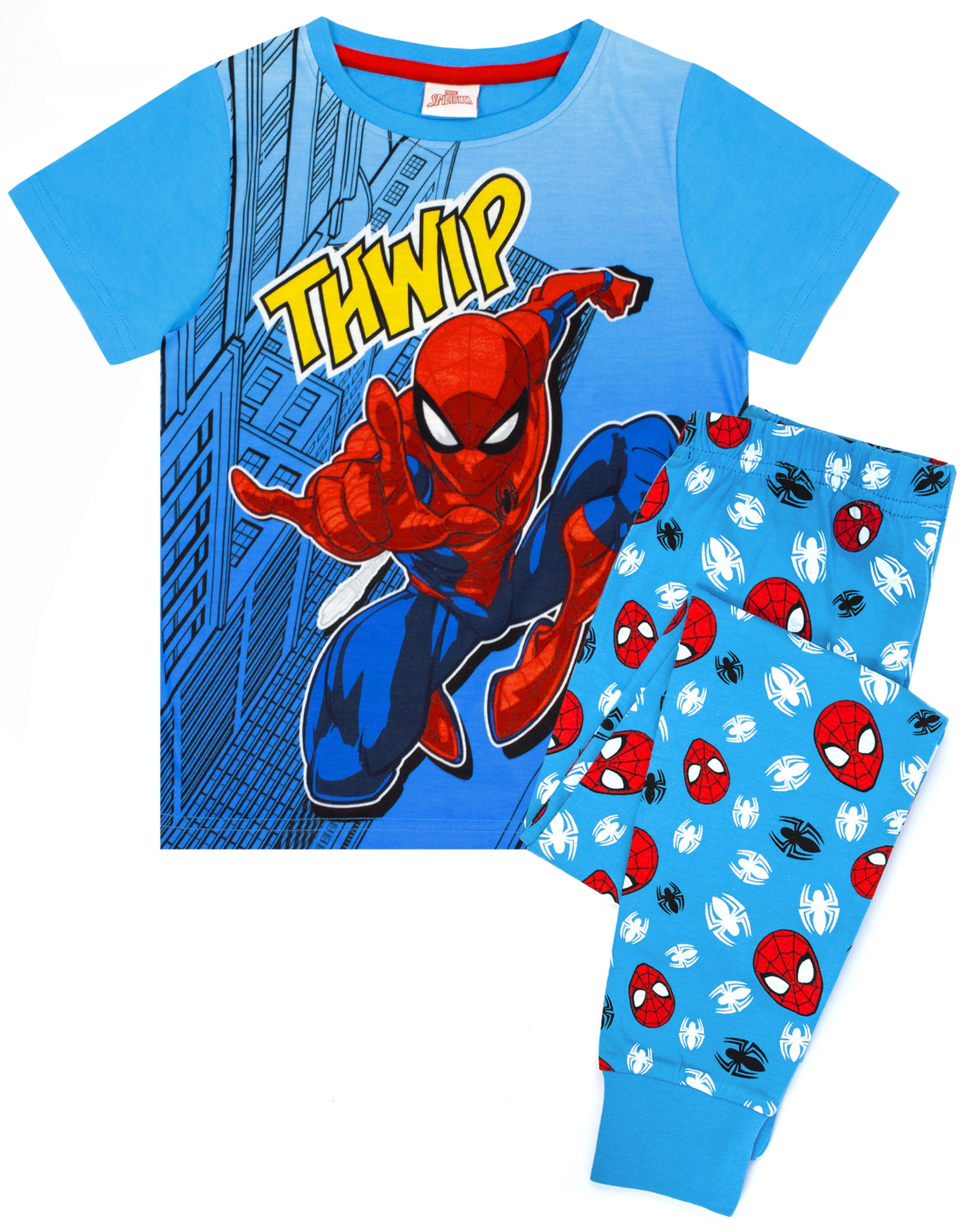 Pyjama Garçon Spiderman Marvel Lot De 2 - Ensemble Court Doux Coton/Polyester, T-shirt + Short