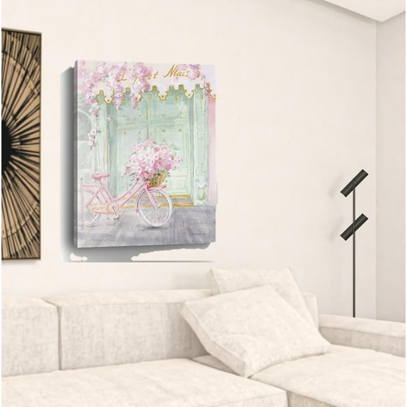40" Pretty Pastel Pink Paris Canvas Wall Art