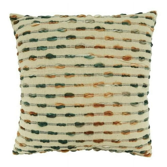 20 x 20 in. Striped Woven Throw Pillow with Down Filling, Multi Color