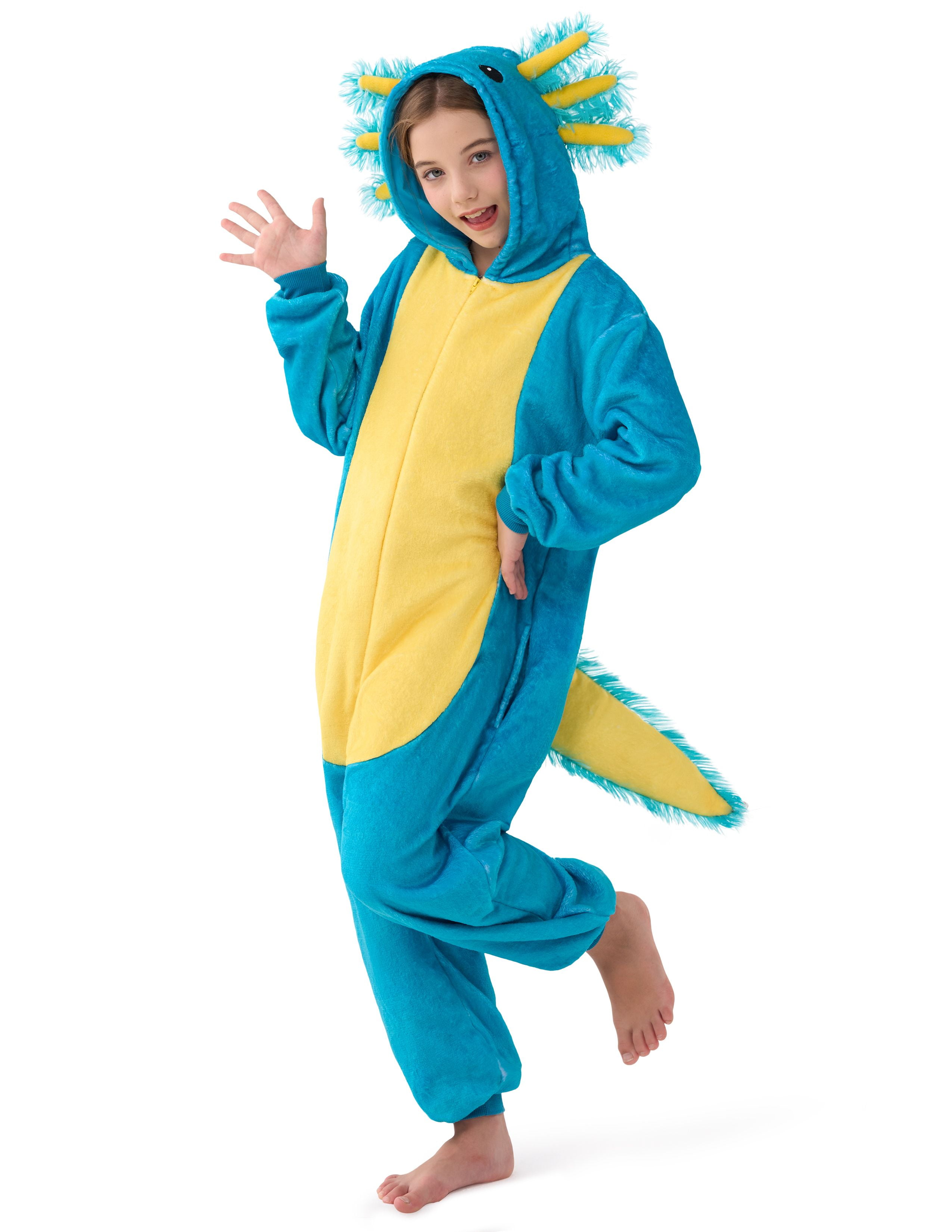 Joyfy Halloween Axolotl Costume, Kids Axolotl Costume, Zip-Up