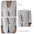 thumbnail image 4 of Blazer con solapa y puños de leopardo, blazer de mujer con cuello de solapa abierto al frente Blazer con cuello de solapa abierto al frente Valor excepcional, 4 of 5