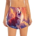 thumbnail image 2 of Cauagu Sunset Cloud Corgi Print Women's 2 in 1 Running Shorts Athletic Workout Gym Yoga Shorts Running Shorts for Women-Medium, 2 of 7