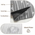 thumbnail image 6 of 2'x6' Rug Runners for Hallways Kitchen, Gray Flower Non Slip Entryway Beside Floor Carpet Runner, Geometric Stripe Gradient Branch Minimalist Laundry Room Bedroom Throw Rugs Mat for Family Pet, 6 of 8