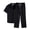 Black, variant on Mens Sets (top + Pants) Middle-aged and Elderly Fashion Breathable Trend Ice Silk Cotton Linen Comfortable Casual Men's Suit