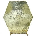 BalsaCircle 8 feet Champagne Big Payette Sequin Hexagon Backdrop Stand ...