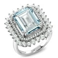 thumbnail image 6 of Gem Stone King 7.24 Cttw Sky Blue Simulated Aquamarine Ring for Women | 925 Sterling Silver | Emerald Cut 14X10MM | Available in Size 5, 6, 7, 8, 9, 6 of 6